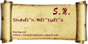 Stuhán Mátyás névjegykártya
