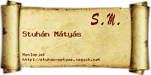 Stuhán Mátyás névjegykártya